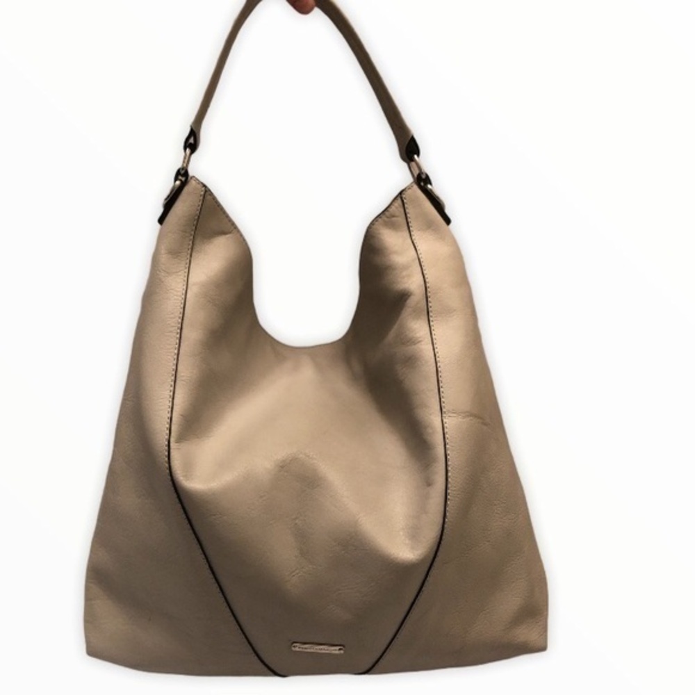 Rebecca minkoff gray leather hobo moto bag